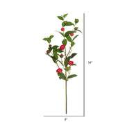 Vickerman FD170102 34'' Artificial Red Tea Rose Spray