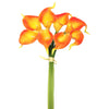 Vickerman FD170303 14'' Artificial Orange Calla Lily. Eight Stems Per Pack