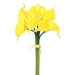 Vickerman FD170304 14'' Artificial Yellow Calla Lily. Eight Stems Per Pack.