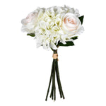 Vickerman FD190111 14" Artificial White Rose And Hydrangea Bundle.