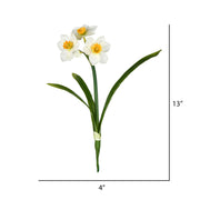 Vickerman FD190301 13‘’ Artificial Cream Narcissus Spray. Includes 3 Sprays Per Pack.