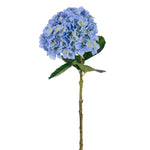Vickerman FD220101 30" Blue/Green Large Artificial Hydrangea With Leaves On Stem.