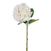 Vickerman FD220103 30" White Large Artificial Hydrangea With Leaves On Stem.