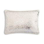 Fes Ivory and Silver Decorative Pillow – Foiled Velvet Accent Cushion for Sofa, Bed & Lounge Seating By Cloud9