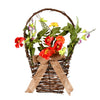 Vickerman FG180201 Artificial Mixed Floral Basket Features Coral Yellow Orange Purple And Green Flowers