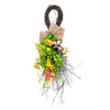 Vickerman FG180601 28" Artificial Mixed Floral Teardrop With Orange And Yellow Flowers And Butterflies