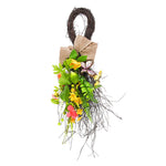 Vickerman FG180601 28" Artificial Mixed Floral Teardrop With Orange And Yellow Flowers And Butterflies