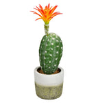 Vickerman FH192601 12" Artificial Green Cactus In Cement Pot.