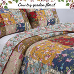 Reversible Cotton Quilt Fall Floral Design