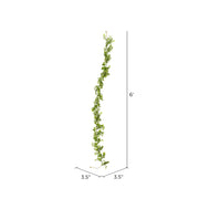 Vickerman FK181572 6' Artificial Green Boxwood Moderne Garland