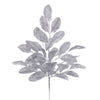 Vickerman FK220307 25" Silver Artificial Apple Leaf Glitter Bush 2 Per Bag.