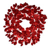 Vickerman FK220924 24" Red Artificial Dogwood Glitter Wreath.