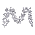 Vickerman FK221472 6' Silver Artificial Gardenia Glitter Garland