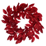 Vickerman FK221724 24" Red Artificial Gardenia Glitter Wreath.