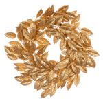 Vickerman FK221624 24" Gold Artificial Gardenia Glitter Wreath.