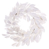 Vickerman FK221324 24" White Artificial Gardenia Snowy Wreath.