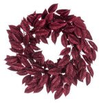 Vickerman FK221824 24" Burgundy Artificial Gardenia Glitter Wreath.