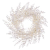 Vickerman FK223424 24" White Artificial Eucalyptus Snowy Wreath.