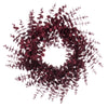Vickerman FK223924 24" Burgundy Artificial Eucalyptus Glitter Wreath.