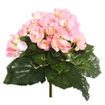 Vickerman FL171004 9.5" Artificial Lt Pink Polyester Begonia Bush.