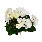 Vickerman FL171005 9.5" Artificial White Polyester Begonia Bush