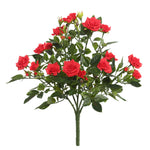 Vickerman FL171101 15" Artificial Red Mini Diamond Rose Bush.
