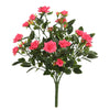 Vickerman FL171103 15"  Artificial Hot Pink Mini Diamond Rose Bush.