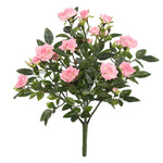 Vickerman FL171104 15" Artificial Light Pink Mini Diamond Rose Bush.