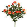 Vickerman FL171106 15" Artificial Orange Mini Diamond Rose Bush.