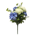 Vickerman FM180603 21" Artificial Blue And White Mixed Peony And Hydrangea Bush.