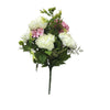 Vickerman FM180604 21" Artificial Pink And White Mixed Peony And Hydrangea Bush