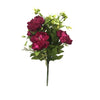Vickerman FM180605 21" Artificial Dark Red And Green Mixed Peony And Hydrangea Bush.