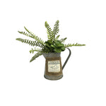 Vickerman FM181401 12" Artificial Green Fern In Rustic Tin.