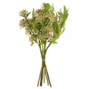 Vickerman FM223001 14" Mustard Yellow Artificial Wild Berry And Green Fern Bundle 2 Per Bag.