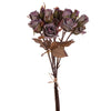 Vickerman FM223217 16.5" Plum Green Artificial Dried Rose Bundle.