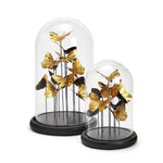 Two's Company FNG001-S2 Set of 2 Golden Butterflies in Dome Decors
