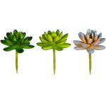 Vickerman FO192003 3" Artificial Assorted Succulent Picks 6 Per Bag