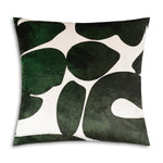 Ivory and Green Printed Velvet Decorative Pillow – 22" x 22" Nature-Inspired Accent Cushion By Cloud9