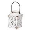 Vickerman FQ191406 6.25" X 4" White Ceramic Candle Lantern