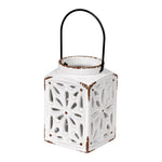 Vickerman FQ191406 6.25" X 4" White Ceramic Candle Lantern