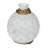 Vickerman FQ194008 7.5" Frosted Glass Vase Chicken Wire Wicker