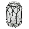 Vickerman FQ194410 10.3" Glass Jar With Black Rope