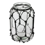 Vickerman FQ194410 10.3" Glass Jar With Black Rope