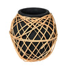 Vickerman FQ194709 9" Charcoal Terracotta Vase With Wicker