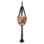 Vickerman FQ195104 4.5" Terracotta Pot In Black Rope Hanger