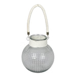 Vickerman FQ195910 10" Glass Jar With White Rope Handle