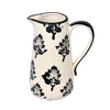 Vickerman FQ198705 6.5" White/Black Leaf Print Ceramic Jar
