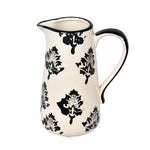 Vickerman FQ198705 6.5" White/Black Leaf Print Ceramic Jar