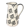 Vickerman FQ198706 8.5" White/Black Leaf Print Ceramic Jar