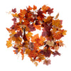 Vickerman FQ220716 16" Artificial Orange Fall Maple Leaf Candle Ring Wreath.